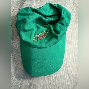 Mountain Dew Green Adjustable Hook n Loop Strap Back Hat Baseball Cap